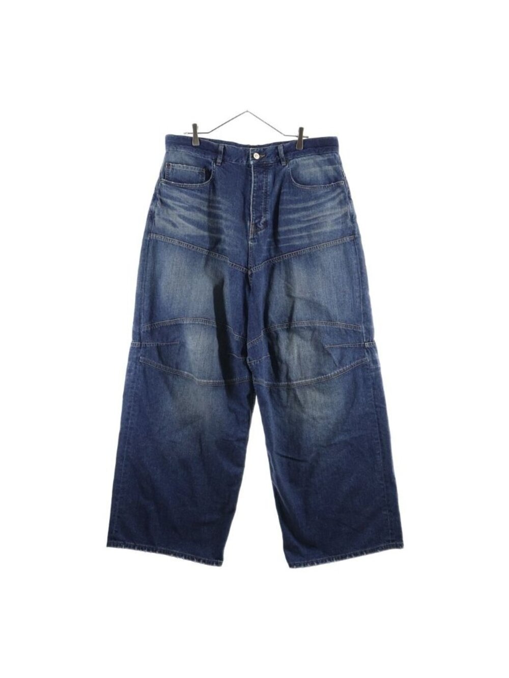 Balenciaga George Baggy Pants All Over Print Drawstring Denim Wide Indigo